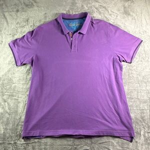 Robert Graham Polo Shirt Designer Embroidered Purple Casual Mens Size XL‎